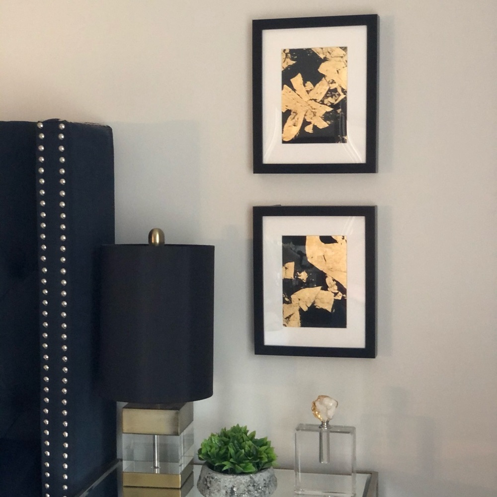 Gold leaf wall art hand painted